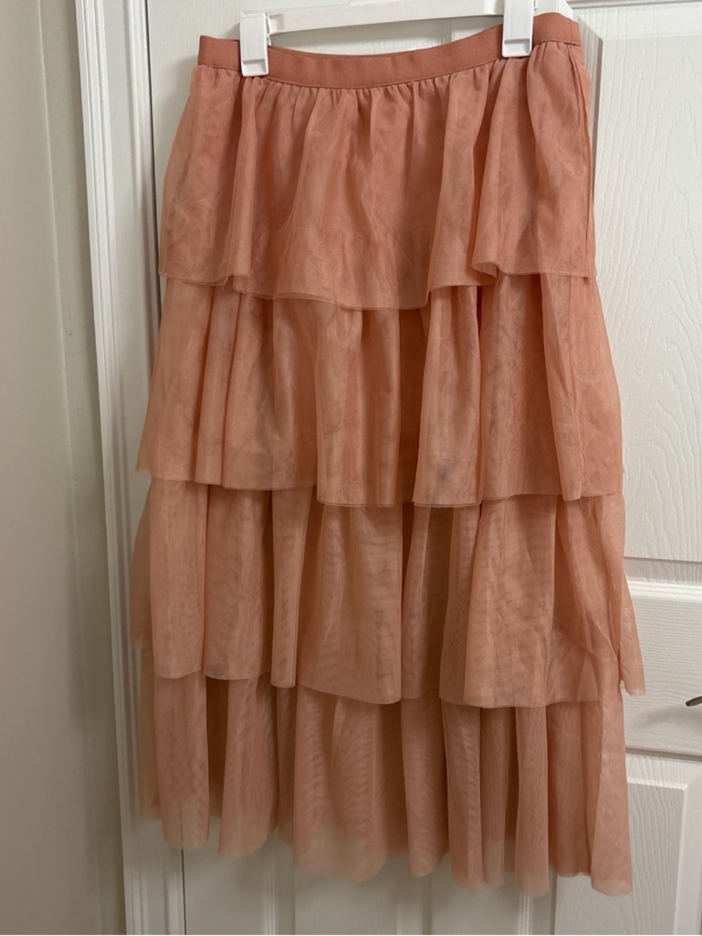 DR2 Peach Tiered Tulle Skirt